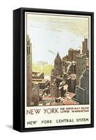 Manhattan Travel Poster-null-Framed Stretched Canvas