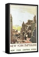 Manhattan Travel Poster-null-Framed Stretched Canvas