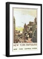 Manhattan Travel Poster-null-Framed Art Print