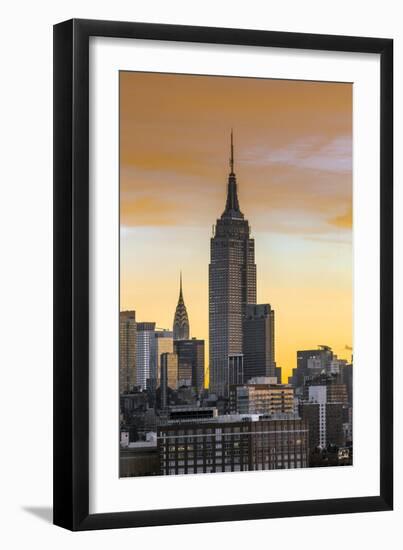 Manhattan, View of the Empire State Building and Midtown Manhattan across the Hudson River-Gavin Hellier-Framed Premium Photographic Print