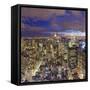 Manhattan View Towards Empire State Building at Sunset from Top of the Rock, at Rockefeller Plaza,-Gavin Hellier-Framed Stretched Canvas