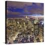 Manhattan View Towards Empire State Building at Sunset from Top of the Rock, at Rockefeller Plaza,-Gavin Hellier-Stretched Canvas