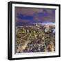 Manhattan View Towards Empire State Building at Sunset from Top of the Rock, at Rockefeller Plaza,-Gavin Hellier-Framed Premium Photographic Print