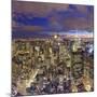 Manhattan View Towards Empire State Building at Sunset from Top of the Rock, at Rockefeller Plaza,-Gavin Hellier-Mounted Photographic Print