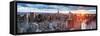 Manhattan View Towards Empire State Building at Sunset from Top of the Rock, at Rockefeller Plaza,-Gavin Hellier-Framed Stretched Canvas