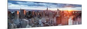 Manhattan View Towards Empire State Building at Sunset from Top of the Rock, at Rockefeller Plaza,-Gavin Hellier-Mounted Photographic Print