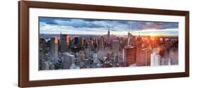 Manhattan View Towards Empire State Building at Sunset from Top of the Rock, at Rockefeller Plaza,-Gavin Hellier-Framed Photographic Print