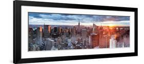 Manhattan View Towards Empire State Building at Sunset from Top of the Rock, at Rockefeller Plaza,-Gavin Hellier-Framed Photographic Print