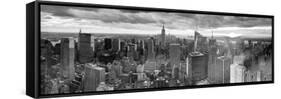 Manhattan View Towards Empire State Building at Sunset from Top of the Rock, at Rockefeller Plaza, -Gavin Hellier-Framed Stretched Canvas