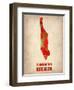 Manhattan Watercolor Map-NaxArt-Framed Art Print