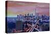 Manhattan with One World Trade Center and Crossing Streets-Markus Bleichner-Stretched Canvas