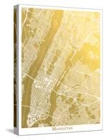 Manhattan-The Gold Foil Map Company-Stretched Canvas