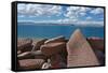 Mani Stone With Mantra, At Namtso Lake, Holy Mountain, Qinghai-Tibet Plateau, Tibet, China, Asia-Dong Lei-Framed Stretched Canvas