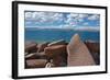 Mani Stone With Mantra, At Namtso Lake, Holy Mountain, Qinghai-Tibet Plateau, Tibet, China, Asia-Dong Lei-Framed Photographic Print