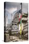 Mani Stones and prayer flags on a trail, Nepal.-Lee Klopfer-Stretched Canvas