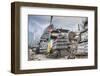 Mani Stones and prayer flags on a trail, Nepal.-Lee Klopfer-Framed Photographic Print