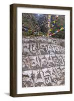 Mani Stones and prayer flags.-Lee Klopfer-Framed Photographic Print