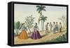 Manila and it's Environs: Filipinos Playing Football-Jose Honorato Lozano-Framed Stretched Canvas