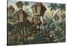 Manila and it's Environs: Huts of the Mountain Indians-Jose Honorato Lozano-Stretched Canvas