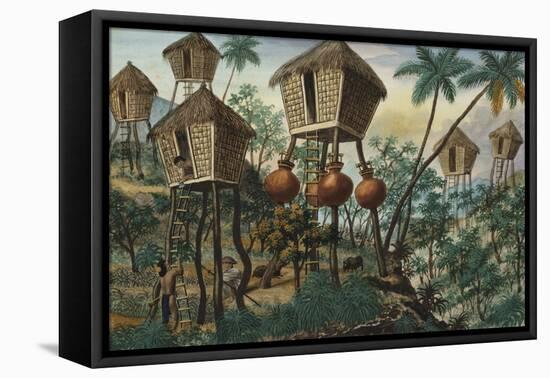 Manila and it's Environs: Huts of the Mountain Indians-Jose Honorato Lozano-Framed Stretched Canvas