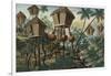 Manila and it's Environs: Huts of the Mountain Indians-Jose Honorato Lozano-Framed Giclee Print