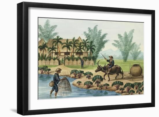 Manila and Its Environs: A Scene on the Pasig River-Jose Honorato Lozano-Framed Giclee Print