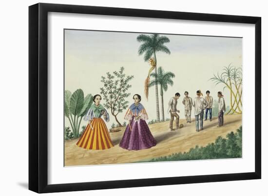 Manila and Its Environs: Filipinos Playing Football-Jose Honorato Lozano-Framed Giclee Print