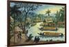 Manila and Its Environs: View Near the Town of Taguig on the Pasig River-Jose Honorato Lozano-Framed Giclee Print