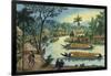 Manila and Its Environs: View Near the Town of Taguig on the Pasig River-Jose Honorato Lozano-Framed Giclee Print