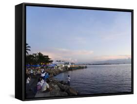 Manila Bay at Sunset, Manila, Philippines, Southeast Asia-Kober Christian-Framed Stretched Canvas