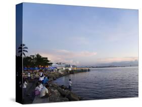 Manila Bay at Sunset, Manila, Philippines, Southeast Asia-Kober Christian-Stretched Canvas