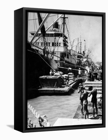 Manila Docks-null-Framed Stretched Canvas