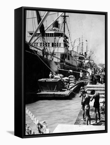 Manila Docks-null-Framed Stretched Canvas
