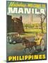 Manila Philippines - Mabuhay (Welcome), Vintage Travel Poster, 1950s-Pacifica Island Art-Mounted Art Print
