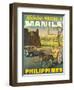 Manila Philippines - Mabuhay (Welcome), Vintage Travel Poster, 1950s-Pacifica Island Art-Framed Art Print