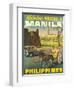 Manila Philippines - Mabuhay (Welcome), Vintage Travel Poster, 1950s-Pacifica Island Art-Framed Art Print