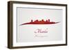 Manila Skyline in Red-paulrommer-Framed Art Print