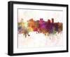 Manila Skyline in Watercolor Background-paulrommer-Framed Art Print