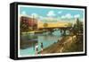 Manistee River, Manistee, Michigan-null-Framed Stretched Canvas
