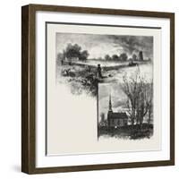 Manitoba: a Half-Breed Farm (Top), Kildonan Church (Bottom), Canada, Nineteenth Century-null-Framed Giclee Print