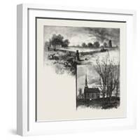 Manitoba: a Half-Breed Farm (Top), Kildonan Church (Bottom), Canada, Nineteenth Century-null-Framed Giclee Print