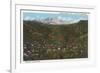 Manitou Springs, CO - The Spa of the Rockies, Foot of Pikes Peak-Lantern Press-Framed Art Print