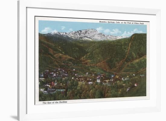 Manitou Springs, CO - The Spa of the Rockies, Foot of Pikes Peak-Lantern Press-Framed Premium Giclee Print