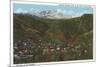 Manitou Springs, CO - The Spa of the Rockies, Foot of Pikes Peak-Lantern Press-Mounted Premium Giclee Print