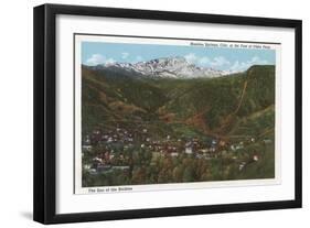 Manitou Springs, CO - The Spa of the Rockies, Foot of Pikes Peak-Lantern Press-Framed Art Print