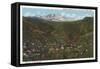 Manitou Springs, CO - The Spa of the Rockies, Foot of Pikes Peak-Lantern Press-Framed Stretched Canvas