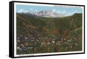 Manitou Springs, CO - The Spa of the Rockies, Foot of Pikes Peak-Lantern Press-Framed Stretched Canvas