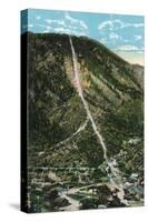 Manitou Springs, Colorado, Aerial View of the Mount Manitou Incline Railway and Town-Lantern Press-Stretched Canvas