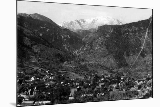 Manitou Springs, Colorado - Panoramic View of Town-Lantern Press-Mounted Premium Giclee Print