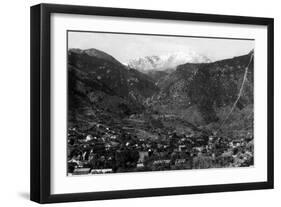 Manitou Springs, Colorado - Panoramic View of Town-Lantern Press-Framed Art Print